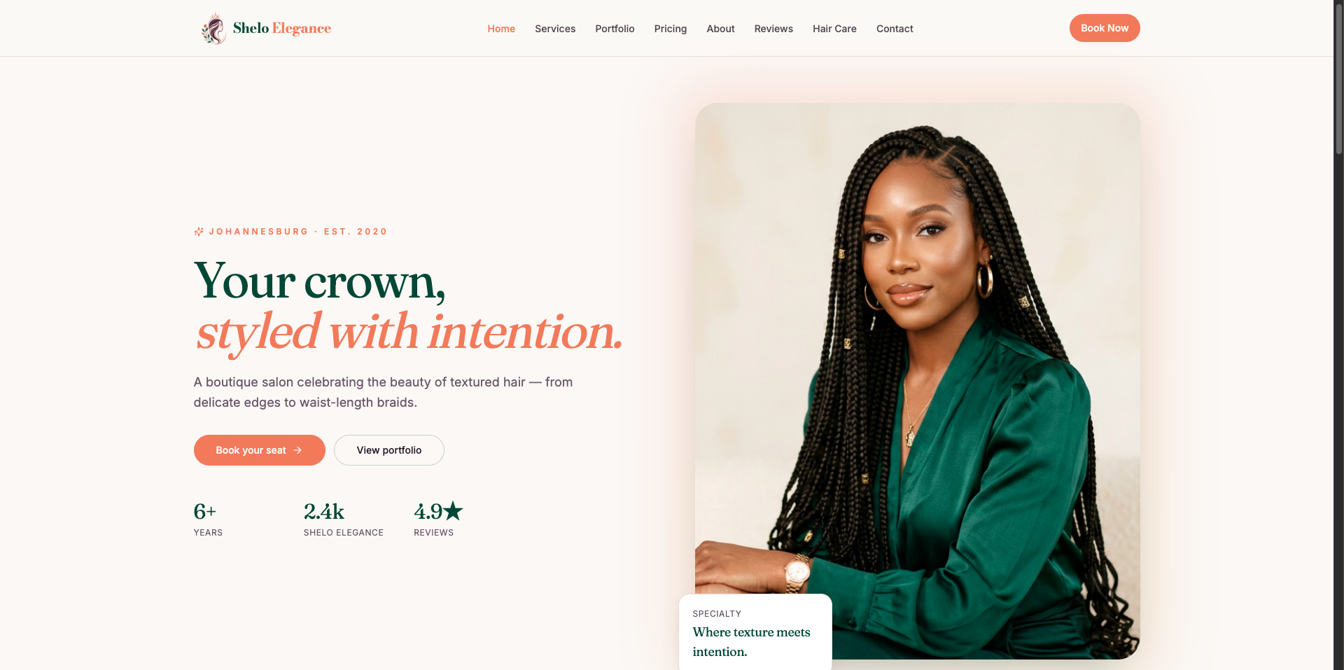 Shelo Elegance – Salon & Beauty Website